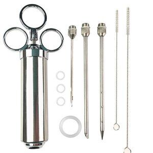 Stainless Steel Meat Injector Kit Food Syringe
